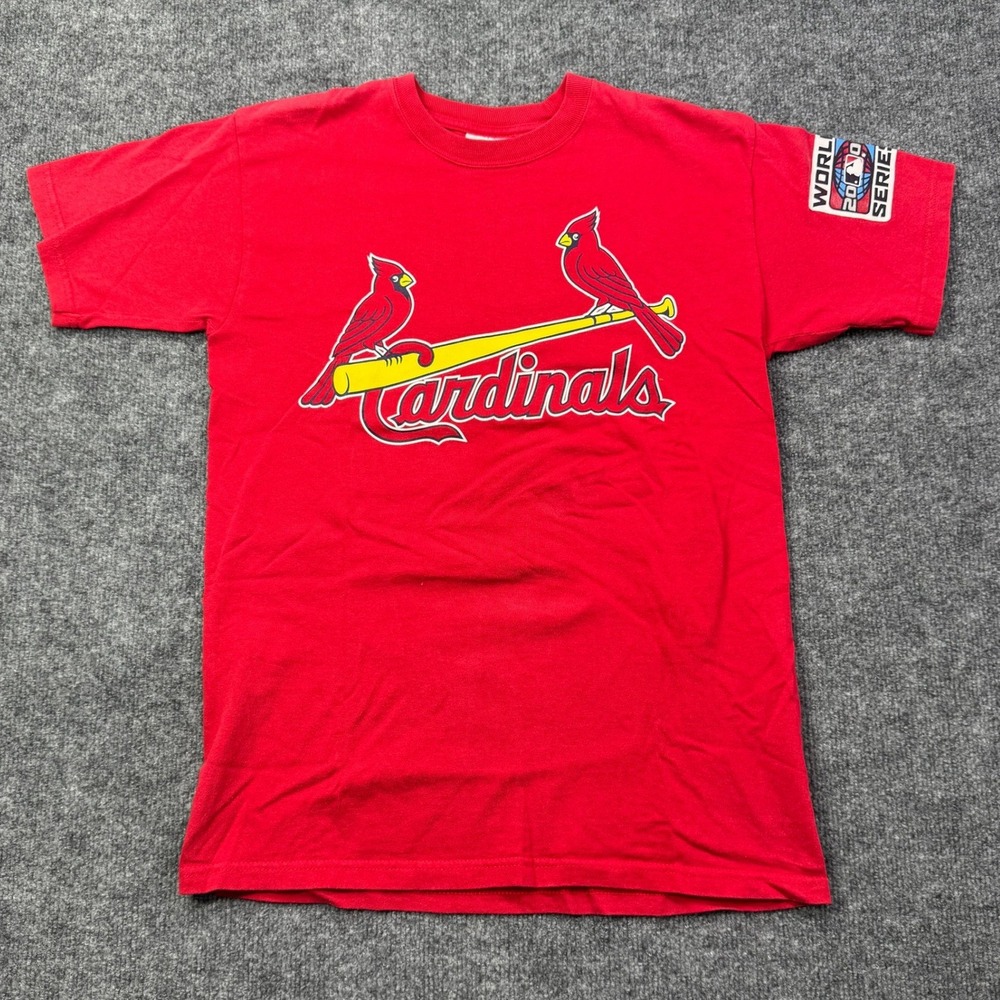 David Eckstein 22 St Louis Cardinals Majestic T Shirt Men L Red World Series